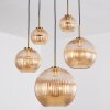 Koyoto hanging light, globe light, pendant light gold, black, 5-light sources