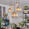 Koyoto hanging light, globe light, pendant light gold, black, 5-light sources