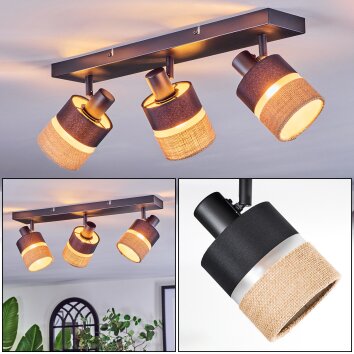 Fallhagen ceiling light, ceiling spotlight black, 3-light sources
