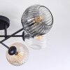 Ripoll ceiling light, globe light Amber, clear, Smoke-coloured, 6-light sources