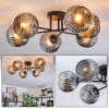 Ripoll ceiling light, globe light Smoke-coloured, 6-light sources