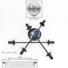 Ripoll ceiling light, globe light chrome, clear, Smoke-coloured, 6-light sources