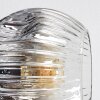 Ripoll ceiling light, globe light chrome, clear, Smoke-coloured, 6-light sources