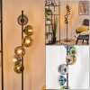 Koyoto globe light, floor lamp blue, gold, green, clear, Smoke-coloured, 6-light sources