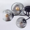 Ripoll ceiling light, globe light clear, Smoke-coloured, 6-light sources