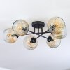 Ripoll ceiling light, globe light Amber, clear, 6-light sources