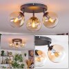 Gastor ceiling light, globe light 25 cm Amber, clear, 3-light sources