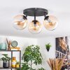 Gastor ceiling light, globe light 25 cm Amber, clear, 3-light sources