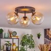 Gastor ceiling light, globe light 25 cm Amber, clear, 3-light sources