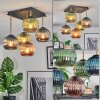 Koyoto ceiling light, globe light gold, black, 5-light sources