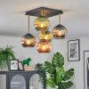 Koyoto ceiling light, globe light gold, black, 5-light sources
