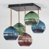 Koyoto ceiling light, globe light gold, black, 5-light sources