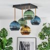 Koyoto ceiling light, globe light gold, black, 5-light sources