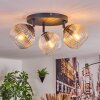 Koyoto ceiling light, globe light Amber, clear, Smoke-coloured, 3-light sources