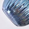 Koyoto ceiling light, globe light blue, gold, green, 3-light sources