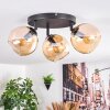 Koyoto ceiling light, globe light Amber, 3-light sources