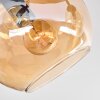 Koyoto ceiling light, globe light Amber, 3-light sources