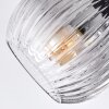 Koyoto ceiling light, globe light clear, Smoke-coloured, 3-light sources