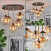 Gastor ceiling light, globe light brass, black, 5-light sources