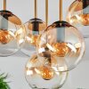 Gastor ceiling light, globe light brass, black, 5-light sources