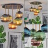 Koyoto ceiling light, globe light brass, black, 5-light sources