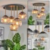 Koyoto ceiling light, globe light 45 cm brass, black, 5-light sources
