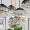 Koyoto ceiling light, globe light 45 cm brass, black, 5-light sources