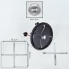 Koyoto ceiling light, globe light 45 cm brass, black, 5-light sources
