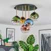 Koyoto ceiling light, globe light 45 cm brass, black, 5-light sources