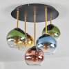 Koyoto ceiling light, globe light 45 cm brass, black, 5-light sources