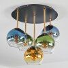 Koyoto ceiling light, globe light 45 cm brass, black, 5-light sources