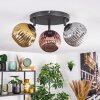 Ripoll ceiling light, globe light gold, coppery, Smoke-coloured, 3-light sources