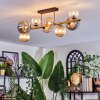 Chehalis ceiling light, globe light gold, black, 8-light sources