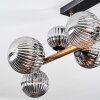 Chehalis ceiling light, globe light gold, black, 8-light sources