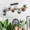 Chehalis ceiling light, globe light gold, black, 8-light sources