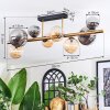 Chehalis ceiling light, globe light gold, black, 8-light sources