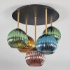 Koyoto ceiling light, globe light 45 cm brass, black, 5-light sources