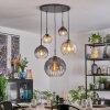 Koyoto hanging light, globe light, pendant light Amber, clear, Smoke-coloured, 5-light sources