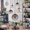 Koyoto hanging light, globe light, pendant light Amber, clear, Smoke-coloured, 5-light sources