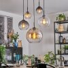 Koyoto hanging light, globe light, pendant light Amber, clear, Smoke-coloured, 5-light sources