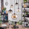 Koyoto hanging light, globe light, pendant light Amber, clear, Smoke-coloured, 5-light sources