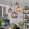 Koyoto hanging light, globe light, pendant light Amber, Smoke-coloured, 5-light sources