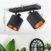 Alsen ceiling light, ceiling spotlight black, 2-light sources