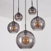 Koyoto hanging light, globe light, pendant light Smoke-coloured, 5-light sources