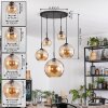 Koyoto hanging light, globe light, pendant light Amber, 5-light sources