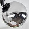 Chehalis ceiling light, globe light 44 cm chrome, Smoke-coloured, 3-light sources