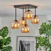 Koyoto ceiling light, globe light 37 cm Amber, 5-light sources