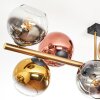 Koyoto ceiling light, globe light gold, black, 10-light sources