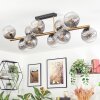 Koyoto ceiling light, globe light gold, black, 10-light sources