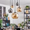 Ripoll hanging light, globe light, pendant light Amber, Smoke-coloured, 5-light sources